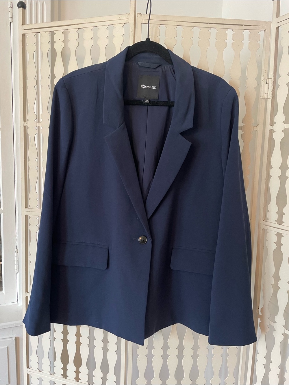 Madewell Women's Navy Single-Button Blazer Jacket